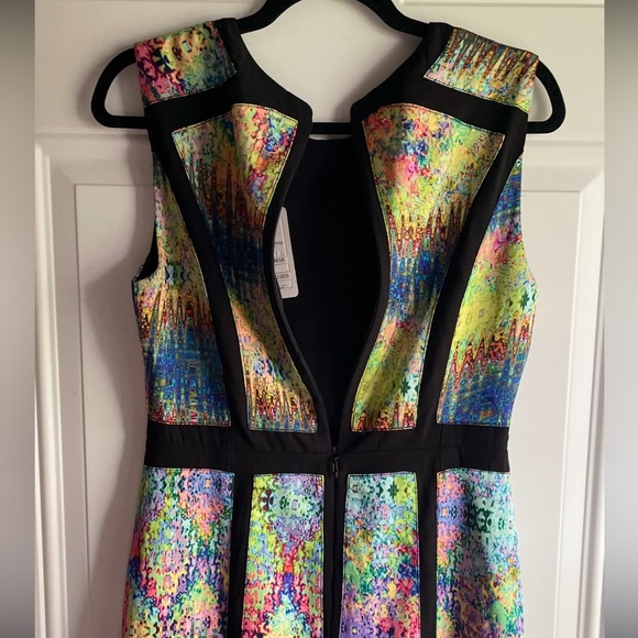 Sale💃🔥 NWT STUNNING Multicolored Kaleidoscope Midi Sheath Dress - Picture 4 of 10